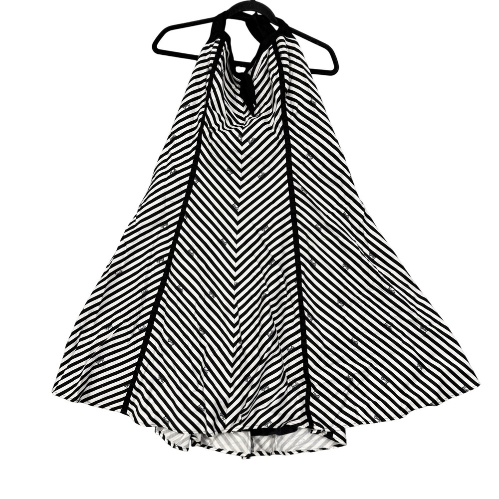 Barbie Dress Womens 16 Black White Stripe Halter A Line Retro Pinup Skater Party